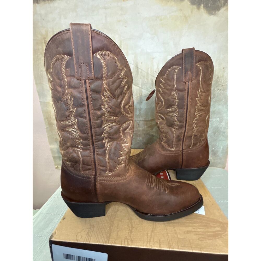Laredo Birchwood 68452 Men's Western Cowboy Boot Tan Distressed Leather Sz 9.5 D - Picture 12 of 15